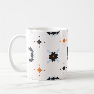 Retro Daisy Floral vintage Pattern Hand Drawn, Sea Koffiemok