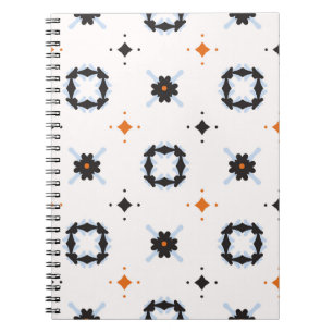 Retro Daisy Floral vintage Pattern Hand Drawn, Sea Notitieboek