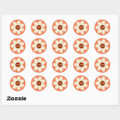 Retro Daisy Flower Boho Bruiloft Initialen Ronde Sticker (Vel)