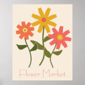 Retro Daisy Flower Market Poster (Voorkant)