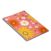 Retro Daisy Flower Pattern Notitieboek (Rechterzijde)