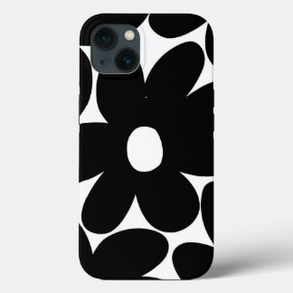 Retro Daisy Flowers in Black & White #1 #floral iPhone 13 Hoesje