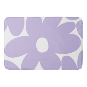 Retro Daisy Flowers in Lavender #1 #floral #art Badmat