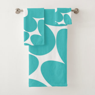 Retro Daisy Flowers in Soft Turquoise #1 #floral Bad Handdoek