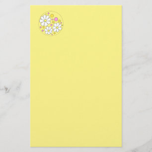 Retro Daisy Flowers Stationery Briefpapier