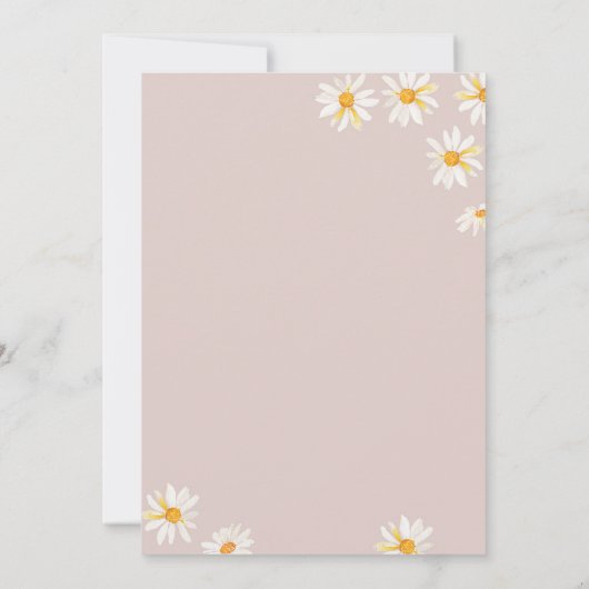 Retro Daisy Flowers Two Groovy Birthday Party Kaart (Achterkant)