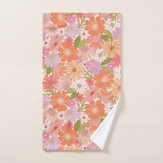 Retro Daisy Garden (Serviette à main)