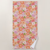 Retro Daisy Garden Strandlaken (Voorkant)