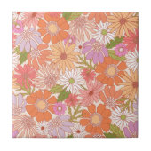 Retro Daisy Garden Tegeltje (Voorkant)