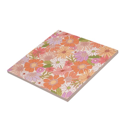 Retro Daisy Garden Tegeltje (Zijkant)