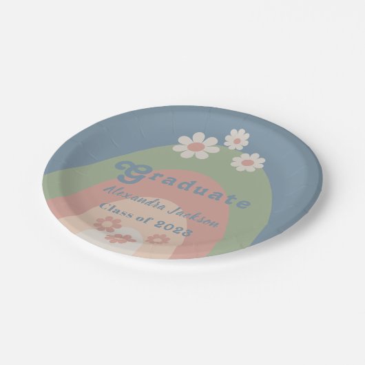 Retro Daisy Graduation Party Klasse 2023 Papieren Bordje (Gekanteld)