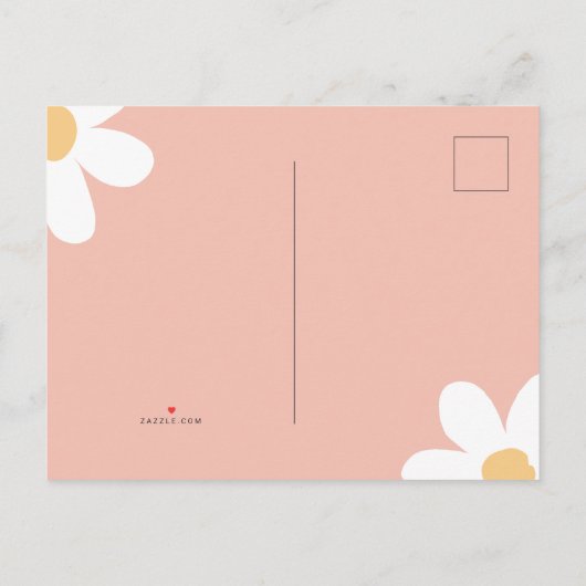 Retro Daisy Groovy Birthday Party Budget Briefkaar Uitnodiging Briefkaart (Achterkant)