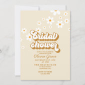 Retro Daisy Groovy brudal douche Uitnodiging (Voorkant)