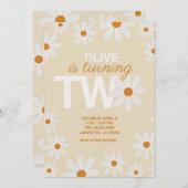 Retro Daisy Invitations de fête d'anniversaire (Devant / Derrière)