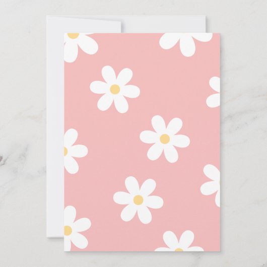 Retro Daisy Invitations de fête d'anniversaire (Dos)