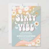 Retro Daisy Kids Birthday Invitation (Devant)