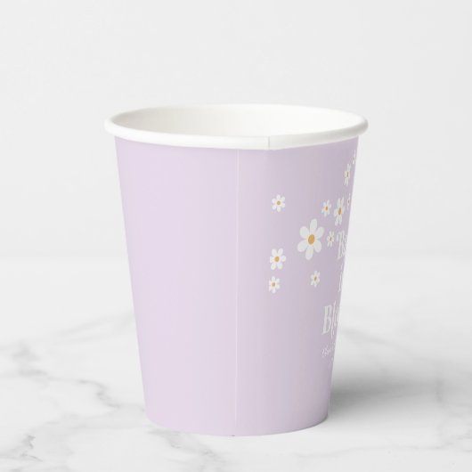 Retro Daisy lavendel Baby in Bloom Baby shower Papieren Bekers (Rechts)
