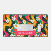 Retro Daisy Motif coloré et Trippy Nom personnalis (Clavier et souris)