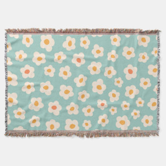 Retro Daisy motif floral Fleece Jetter couverture