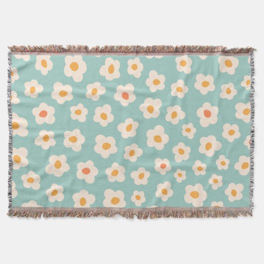 Retro Daisy motif floral Fleece Jetter couverture (Devant)