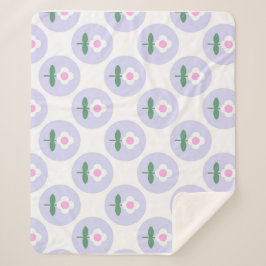 Retro Daisy Paarse Teen Verjaardag Moederdag Baby Sherpa Deken