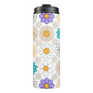 Retro Daisy Patroon Simple.01. Geen BG Thermosbeker