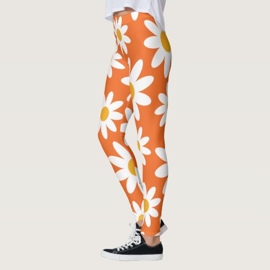 Retro Daisy Pattern-Leggings Leggings (Links)