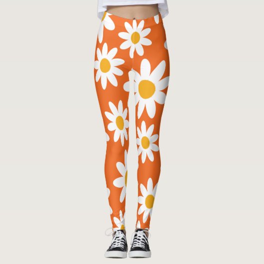 Retro Daisy Pattern-Leggings Leggings (Voorkant)