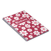 Retro Daisy Pattern Naam toevoegen Notitieboek (Rechterzijde)