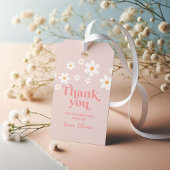 Retro Daisy Pink boho bedankt voor je gunst Cadeaulabel