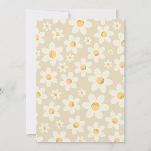 Retro Daisy Rainbow 4e anniversaire Invitation pho (Dos)