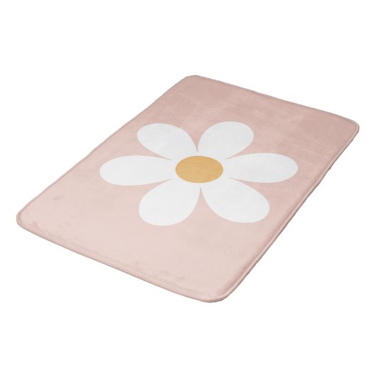 Retro daisy roze boho badmat (Gekanteld)