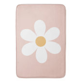 Retro daisy roze boho badmat (Voorkant Verticaal)