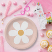 Retro daisy roze boho papieren bordje (Feest)