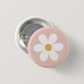 Retro daisy roze boho ronde button 3,2 cm (Voorkant /achterkant)