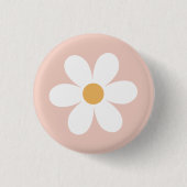Retro daisy roze boho ronde button 3,2 cm (Voorkant)