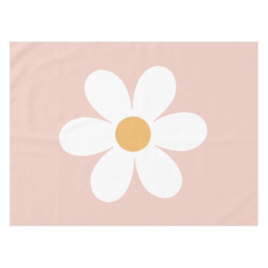 Retro daisy roze boho tafelkleed (Voorkant (Horizontaal))