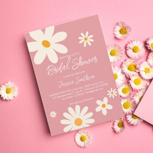 Retro daisy roze boho woestijn roze vrijgezellenfe kaart