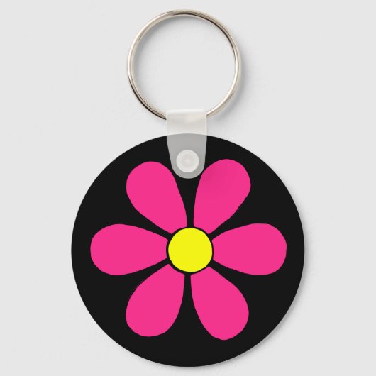 Retro Daisy Sleutelhanger (Voorkant)
