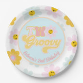 Retro Daisy Two Groovy Birthday Custom Paper Bord (Voorkant)