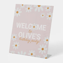 Retro Daisy Verjaardagsfeestje Welkomstbord