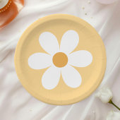 Retro daisy yellow boho paper borden papieren bordje