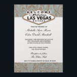 Retro Damask Floral Las Vegas Mariage Invitation<br><div class="desc">Elégant Retro Damask Floral Las Vegas Wedding Invite. Tous les textes par défaut peuvent être entièrement customisés avec vos propres mots, et vous pouvez également modifier les polices, les tailles, le placement de texte et les couleurs du texte. Pour modifier le texte uniquement, utilisez l'option personnaliser. Pour des changements plus...</div>