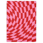 Retro dambord wervelgolf pin rood klembord (Achterkant)