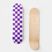 Retro dambordpatroon Paarse Skateboard (Voorkant)