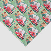 Retro dame en rap van Santa party Wrapping P Tissuepapier (Detail)
