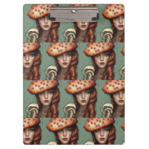 retro dame trippy paddenstoel liefhebbers klembord
