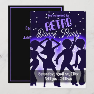 Retro Dance Feest Paars Kaart