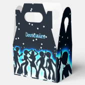 Retro Dance Party Blauwgroen kabel Bedankdoosjes (Geopend)