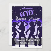 Retro Dance Party Paars Kaart (Voorkant)